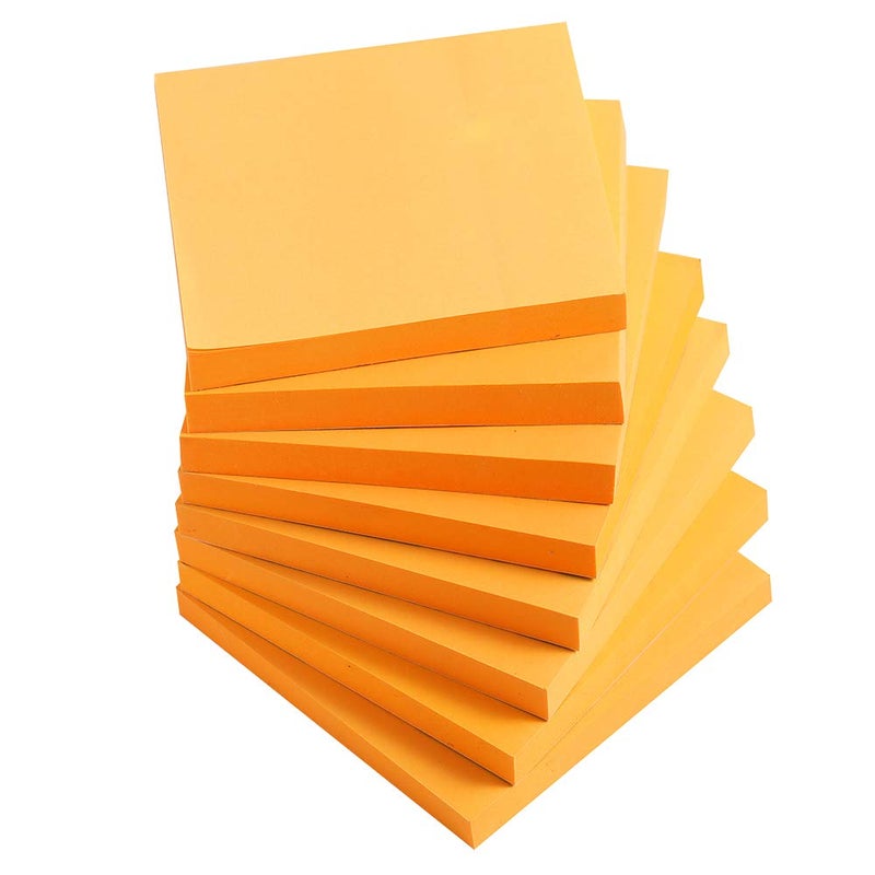 Vanpad Sticky Notes 3x3 Inches,Bright Orange Self-Stick Pads, Easy to Post for Home, Office, Notebook, 8 Pads/Pack - Image 1